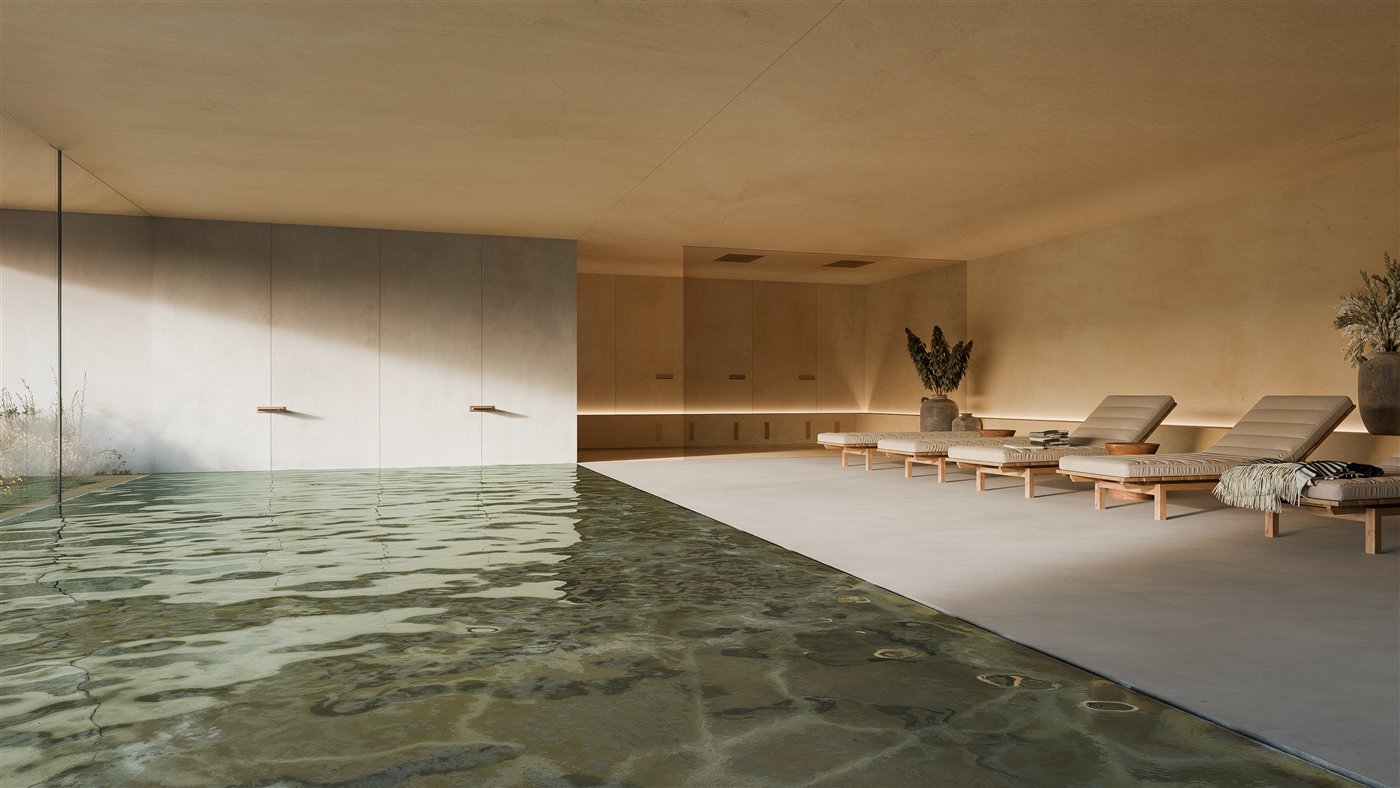 Interior visualisation of the O’rizon Living spa pool
